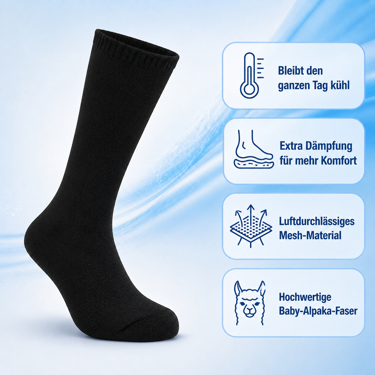 Alpaka-Crew-Socken - Alltag